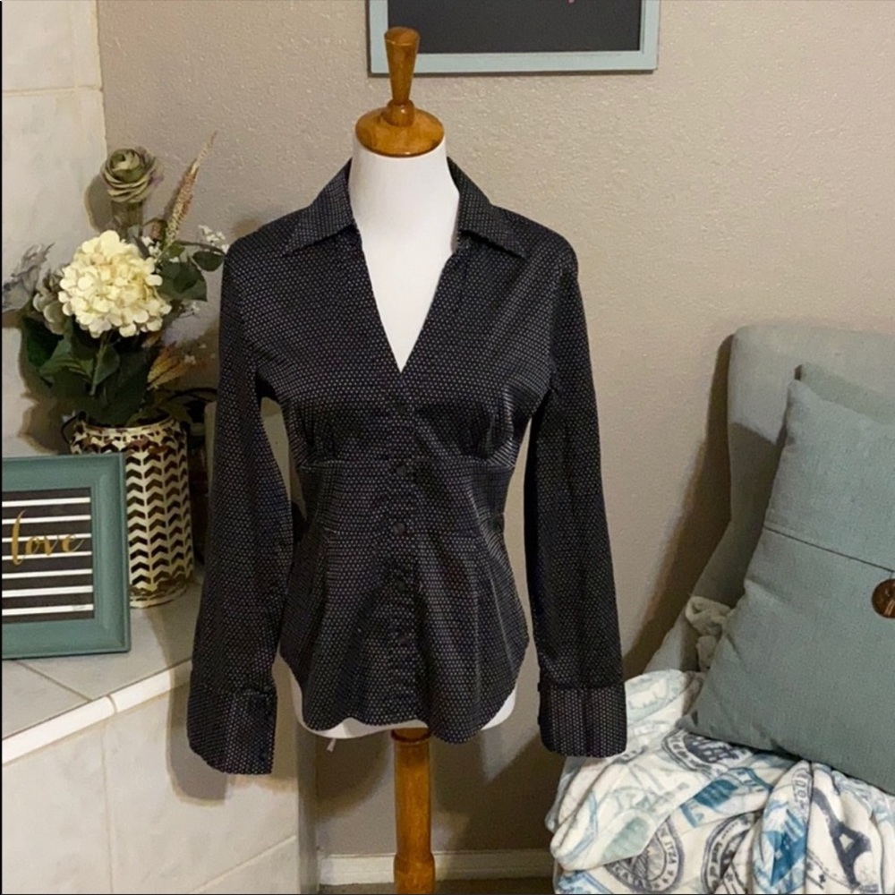 🌺Express design studio  black polka dot blouse S - Picture 3 of 5